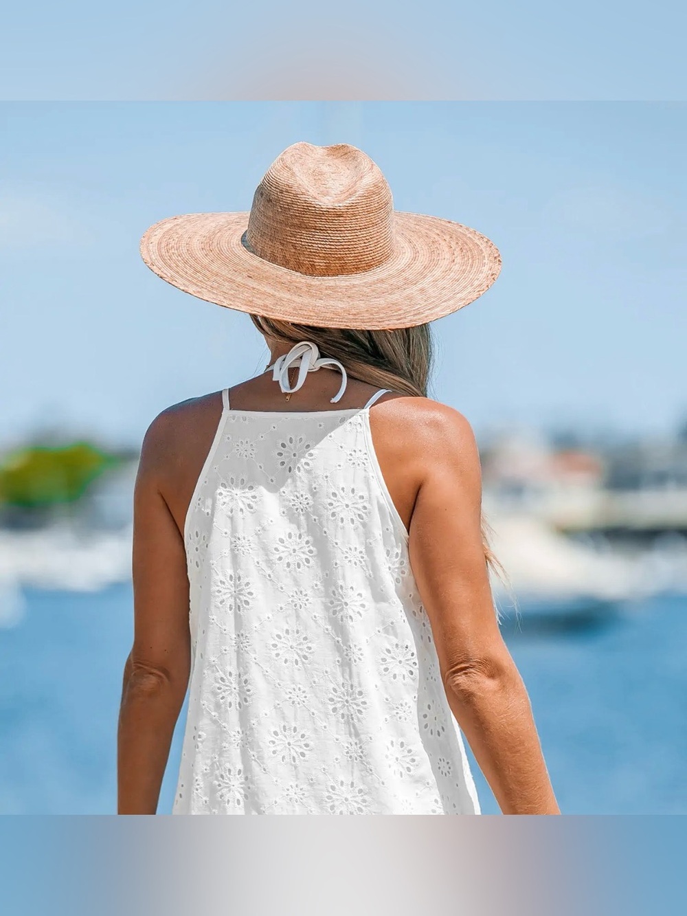 NWT Cupshe White Eyelet Lace Trim Camisole beach top XL - Picture 3 of 11